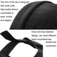 Foldable black hat brim with ribbed cuff and hook-and-loop strap detail