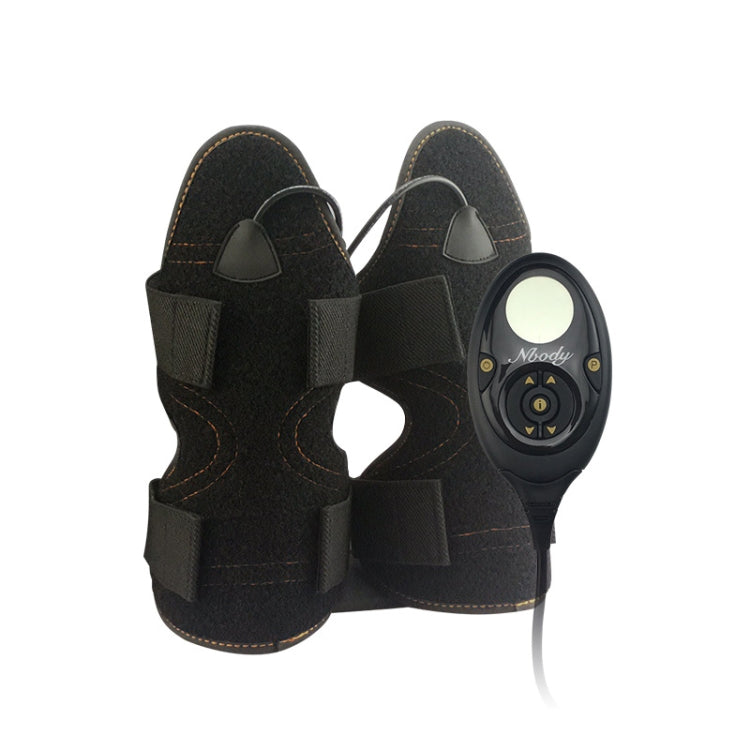 Black arm slimming massager set with elastic cuffs and control remote