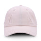 Washed cream baseball cap with distressed triangle applique and torn brim