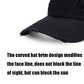 Distressed baseball cap brim with stitched panel and worn, frayed edge