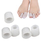 White toe cover caps with curved open end; five-piece set, closed style