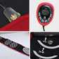 Red and black belt with controller buttons and electrode pad pattern on strap