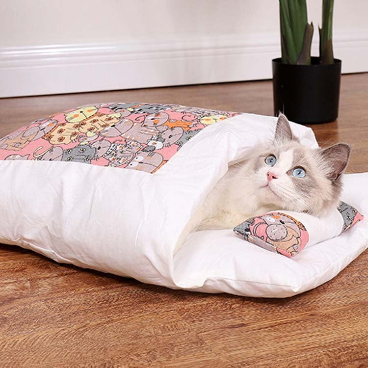 Closed Removable and Washable Cat Litter Sleeping Bag Winter Warm Dog Kennel, S, M, L