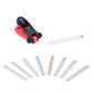 Black and red nailing machine toy with white sticker diamond strip pieces