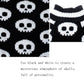 Black knit pet sweater fabric with white skull pattern