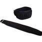 Black weightlifting waist protector belt with stitched end loop