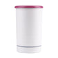 Pet foot-washing cup, small size, white body with pink rim and blue brush tray