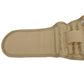Khaki inflatable waist brace belt end panel with fabric sleeve and strap edge