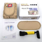 Khaki lumbar traction belt kit with carrying pouch and manual pump