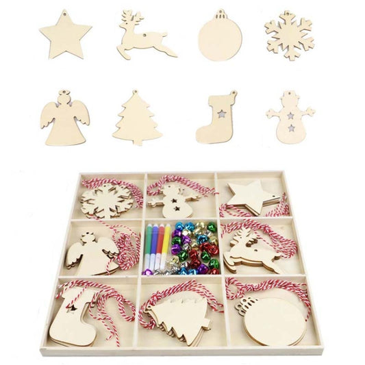 Christmas Creative DIY Decoration Gift Set  Handmade Wood Chip Pendant, JM02027, JM02028, JM02029, JM02030, JM02031, JM02032, JM02033, JM02034, JM02035, JM02036, JM02037, JM02038, JM02039, JM02040, JM02041