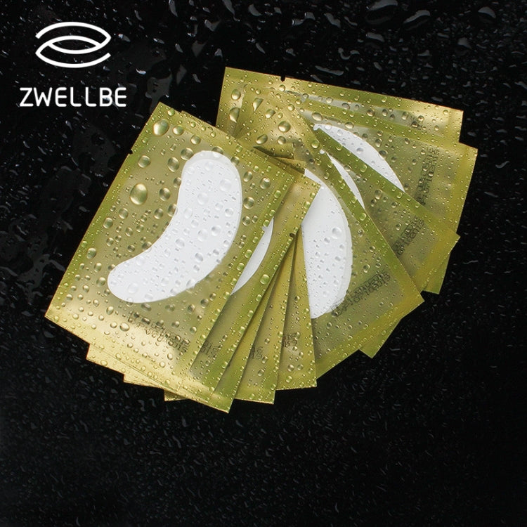 Gold foil packets with white half-moon under-eye patch pads for eyelash extensions