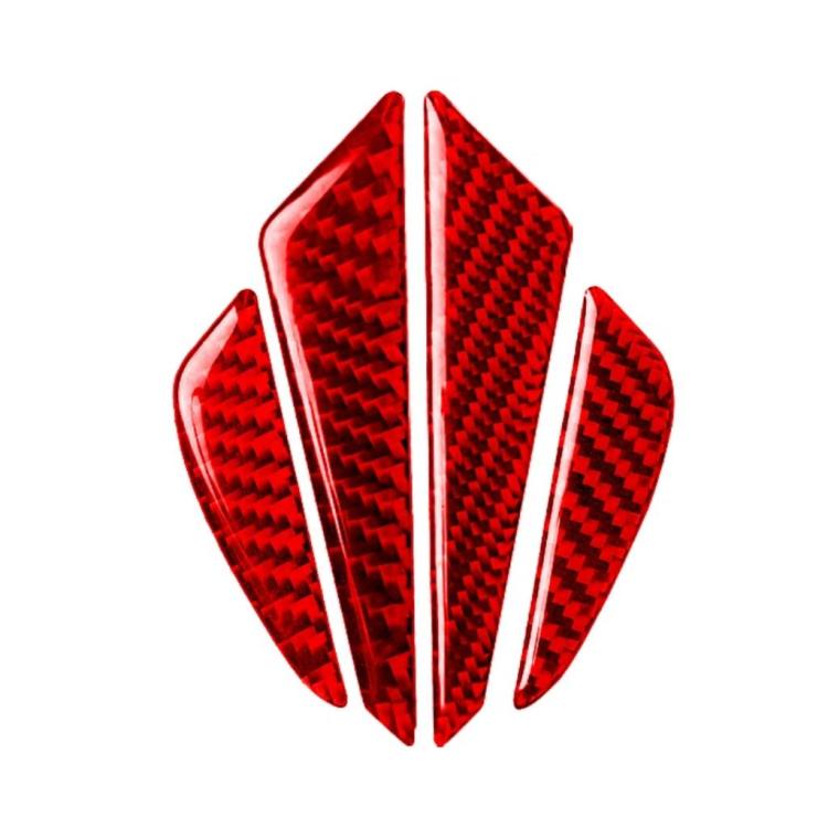 Carbon fiber anti-collision sticker set, red carbon pattern, four-piece set