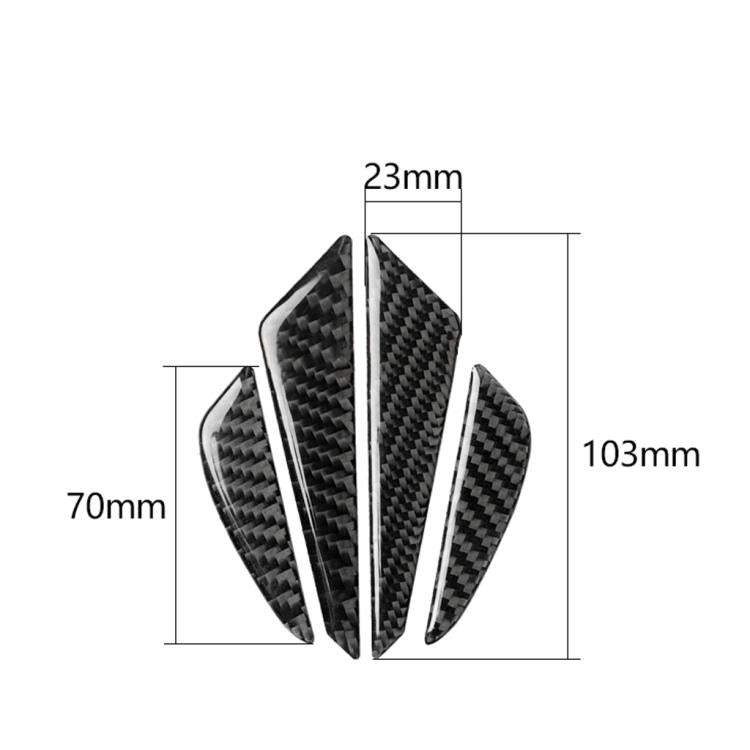 Carbon fiber anti-collision sticker set size guide: 70x103x23 mm, black pieces