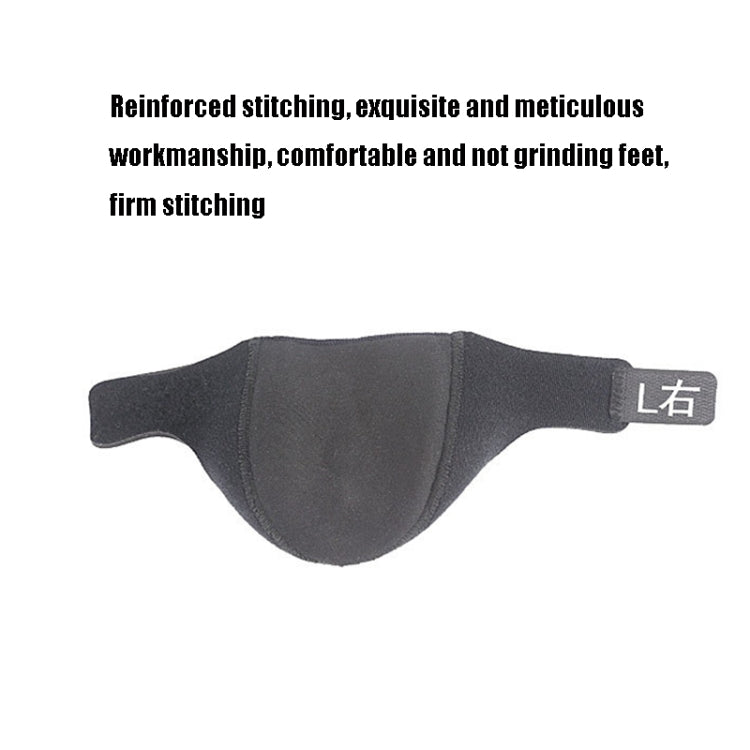 Black reinforced heel gel protective cover with stitched cushioned pad and strap
