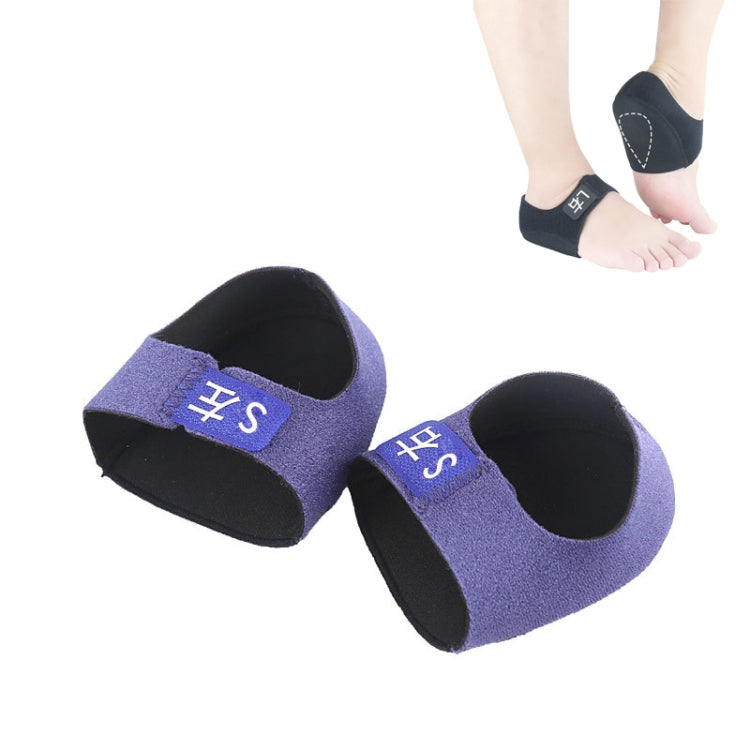 Purple and blue gel heel protective covers with printed logo patch