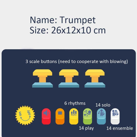 Children Early Education Puzzle Playing Simulation Musical Instrument, 6806 Trumpet-Red, 6806 Trumpet-Blue, 6807 Clarinet-Red, 6807 Clarinet-White, 6805 Saxophone-Red, 6805 Saxophone-Green