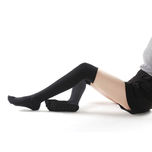 Ladies Over The Knee Yoga Socks Winter Warm Non-Slip Dance Five-Finger Socks, Free Size