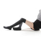 Dark gray over-the-knee five-toe yoga socks with anti-slip pads underfoot