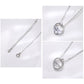 Sterling silver clear gemstone heart pendant necklace with link chain and clasp