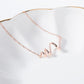 Sterling silver ECG wave necklace with rose gold finish