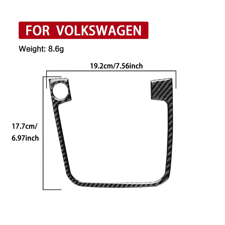 Black carbon-fiber style gear shift panel trim sticker, rectangular trim with cutout.