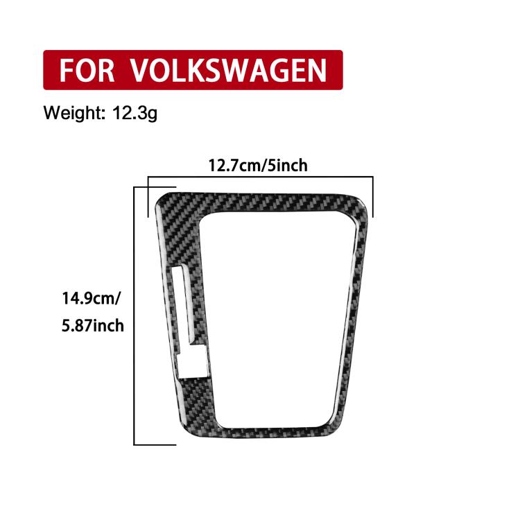 Red carbon-fiber style gear shift panel trim sticker, rectangular trim with cutout.