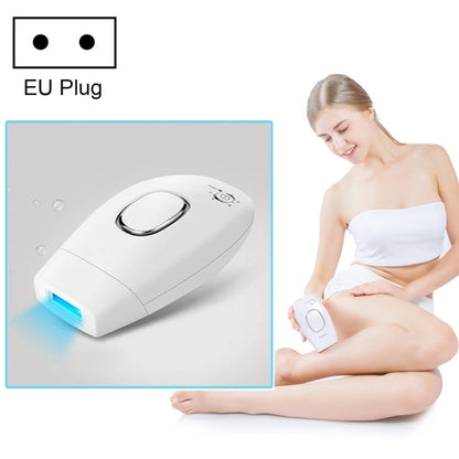 IPL hair removal device with EU plug, white body and blue light treatment window