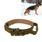 Army green thickened nylon traction dog collar with metal buckle and D-ring