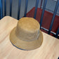 Camel brown corduroy fisherman hat with wide brim and foldable crown