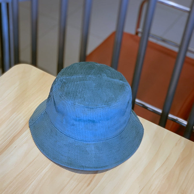 Teal blue corduroy fisherman hat with wide brim and foldable crown