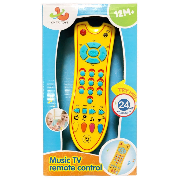 Music TV remote control toy in retail packaging box for 12 months