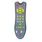Gray music TV remote control toy with yellow-green button keypad and colored function keys