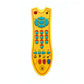 Orange music TV remote control toy with blue center panel and colorful button keys