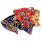 Pair of patterned dog cotton cat-ear bibs on triangle drool towel styles