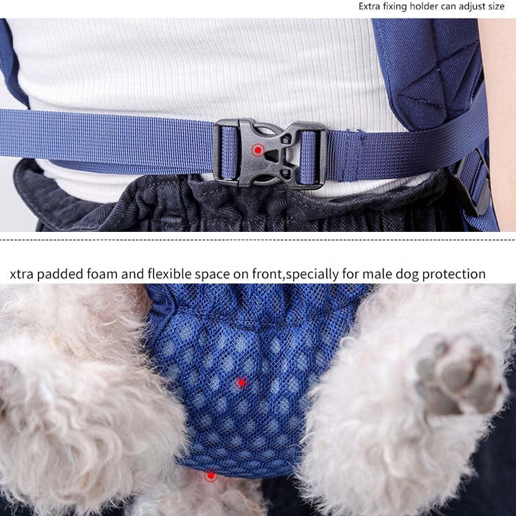 Doglemi pet outing backpack dog shoulder chest bag in blue with adjustable chest strap