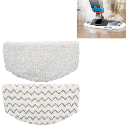 Steam mop cloth cover set: plain white plush pad and zigzag chevron pad