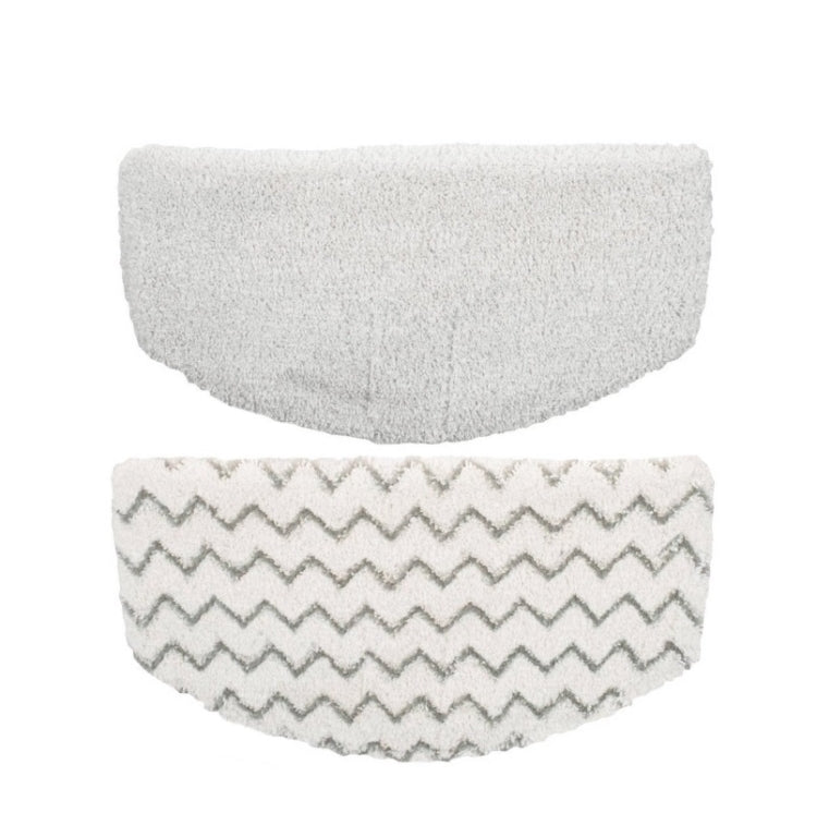 Steam mop cloth cover set: plain white pad and gray zigzag chevron pad