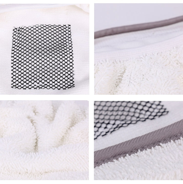 Steam mop cloth cover close-up: mesh backing, textured loops, stitched edge