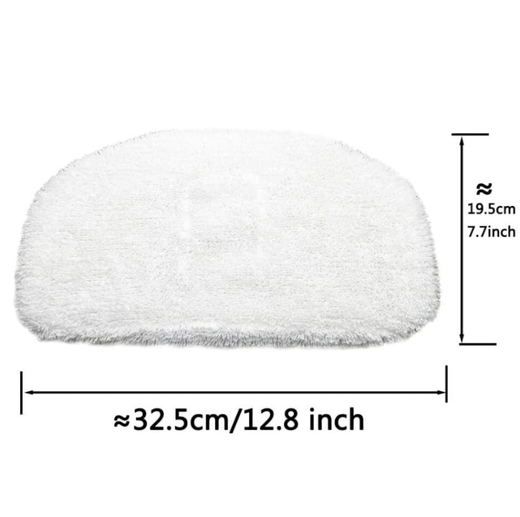 White half-moon steam mop cloth cover, approx 12.8 in wide and 7.9 in high