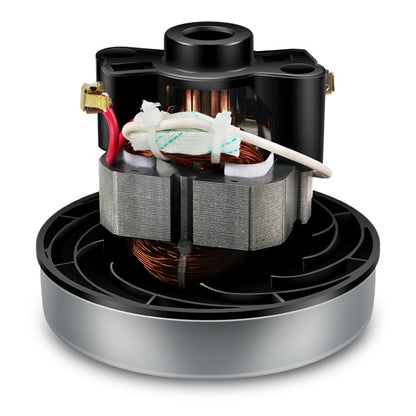Vacuum motor accessory with copper coil and black plastic housing