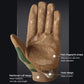 Tan motorcycle gloves with reinforced cuff and non-slip palm grip texture