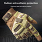 Camo motorcycle gloves with rubber anti-collision protection on knuckles and back