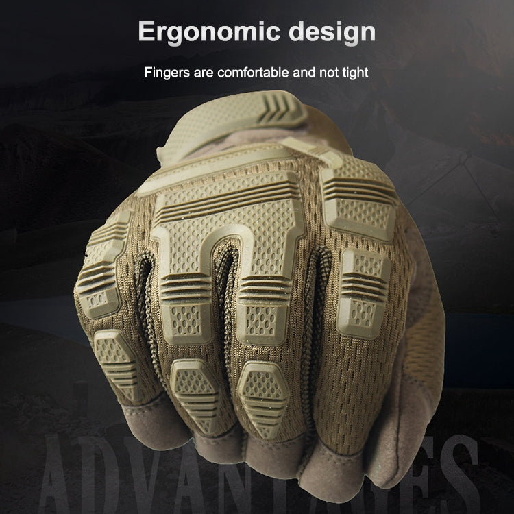Tan motorcycle glove with molded ergonomic knuckle protection and textured back panel