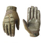Motorcycle gloves pair in army green, armored back and padded grip palm