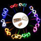 Multicolor LED wine bottle cork string lights with clear wire and glowing bulb ends