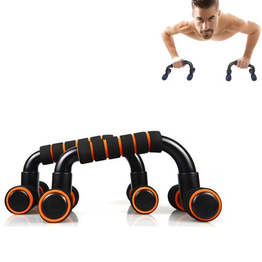 H-Shaped Push-Up Bracket Push-Up Fitness Equipment Home Indoor Chest Expansion Equipment, Black Orange, Black  Green