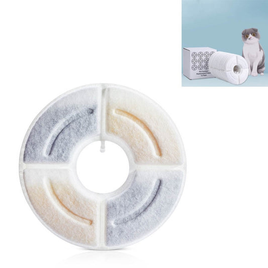Round water dispenser filter core with central hole and multi-sector filter media