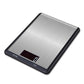 Stainless steel kitchen digital scale with bright weight digits and UNIT key