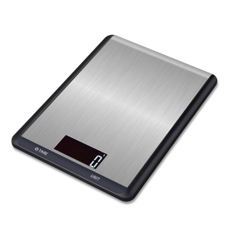 Stainless steel kitchen digital scale with bright weight digits and UNIT key