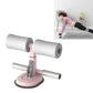 Abdominal crunch assist device with pink base and white foam rollers